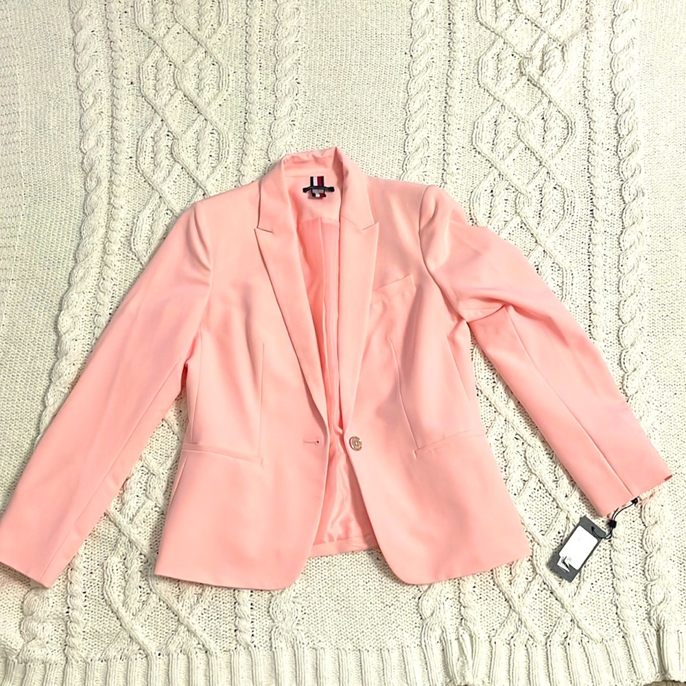 New with tags, Tommy Hilfiger, pink, women’s blazer size 10.